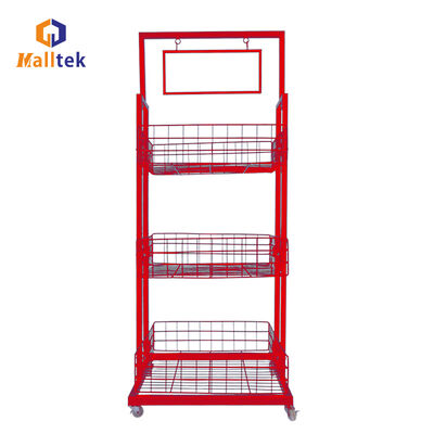 Customized Supermarket Promotion Mesh Cage With Wheels