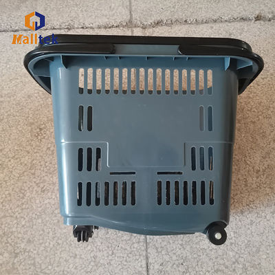 Handle Rolling Shopping Baskets With PU Wheels For Supermarket