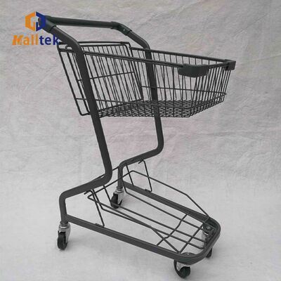 2 Layer Supermarket Shopping Trolley For Grocery 100KG Loading